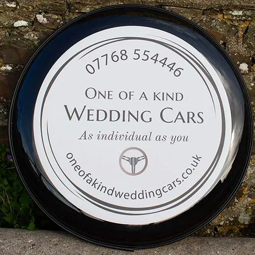With smaller text or complex designs print is the best option. Printed Design Wheel Cover