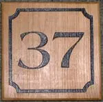 title here Cherry wooden number sign