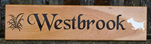 Cherry Wood House Sign