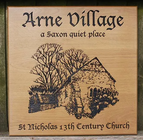 Wooden Sign With Detailed Image