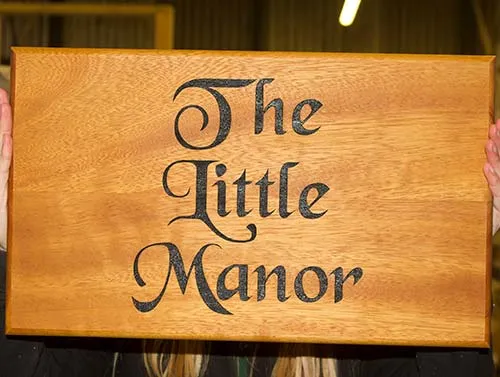 Large Iroko Wood Sign