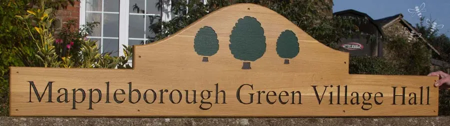 This sign has been oiled Large Shaped Oak Sign