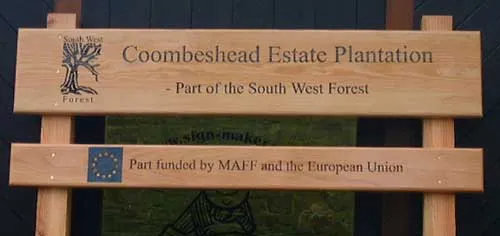 Large wooden estate sign