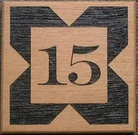 title here Oak number sign with cross detail