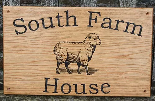 Oak Sign with Detailed Image