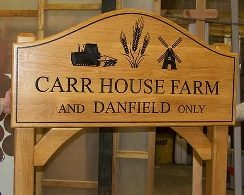 Very attractive oak sign. Oak Sign with Shoulders