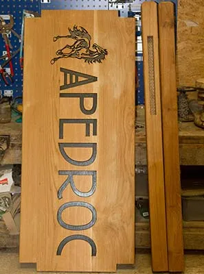 This ign will be sent out assembled Oak Sign with Morticed Joints