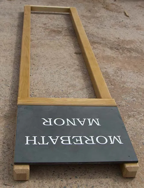 Slate Sign With Oak Posts