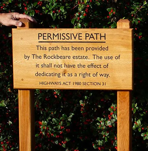 Iroko Front Fixed Wooden Sign