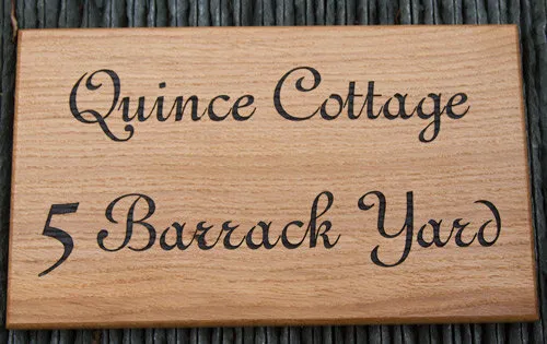 Quince Cottage Oak House Sign
