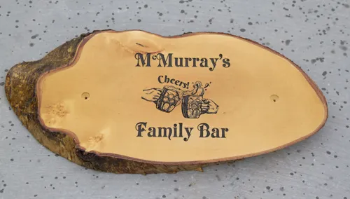 Rustic wooden home bar sign