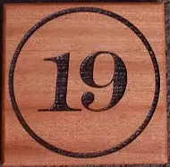 title here Sapele wooden number sign