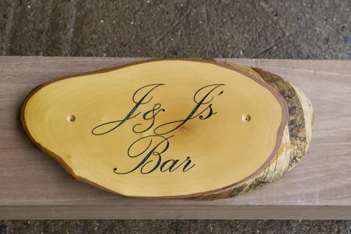 Rustic wooden home bar sign