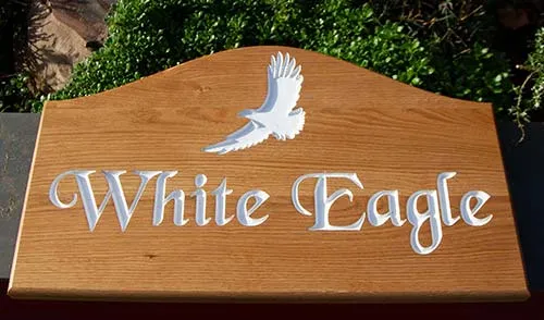 Wooden Sign - White Lettering