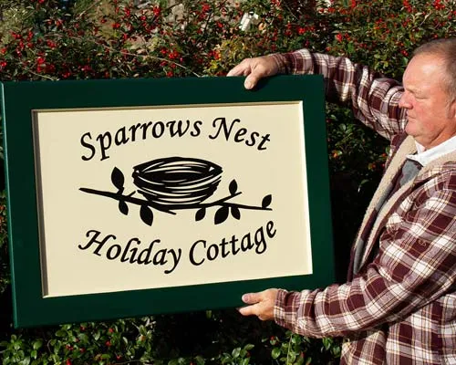 Traditional style framed and painted sign. Lee with a Painted Framed Sign