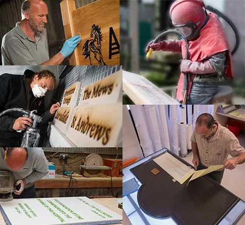 Skilled craftsmen working at The Sign Maker Skilled Craftsmen