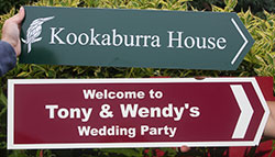 Simple aluminium composite directional signs.