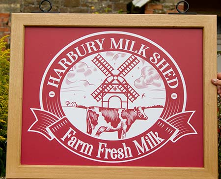 Oak Framed hanging business sign - double sided.