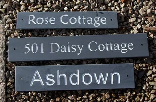 Standard size slate house signs