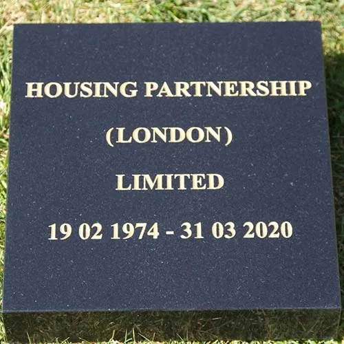 Granite is a very lasting - ideal for perminant signage. Black Granite Sign