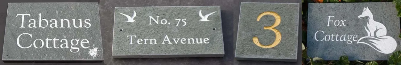 A selection of Lakeland Slate Signs