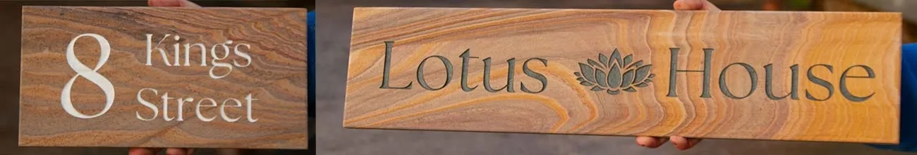 Sandstone house signs