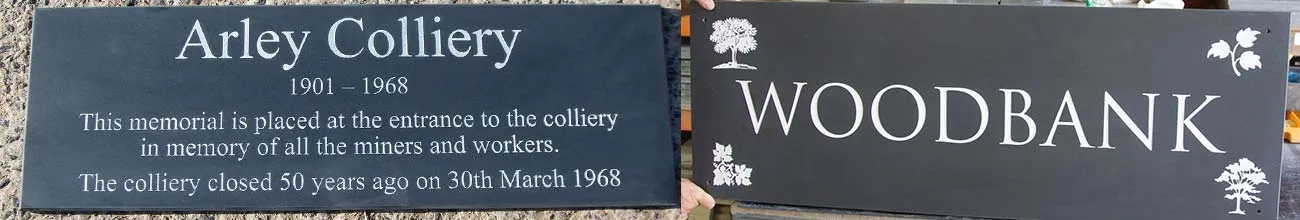 Slate Memorials and Slate Signs