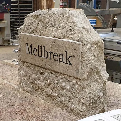 Clean face on the boulder for the house name. Purbeck Sone Boulder