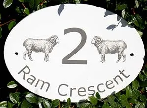 Painted and Laser Etched House Name Sign