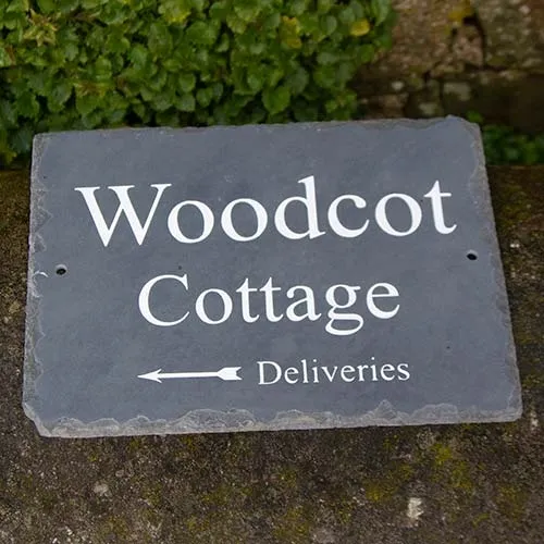 Rustic slate sign with arrow. Rustic Slate House Sign