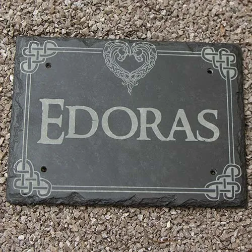 Rustic slate sign laser etched with detailed border RusticSlate Sign