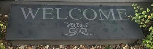 Personalised doorstep made using 30mm slate Slate Doorstep