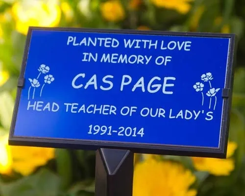 Blue Engraved Aluminium Plaque