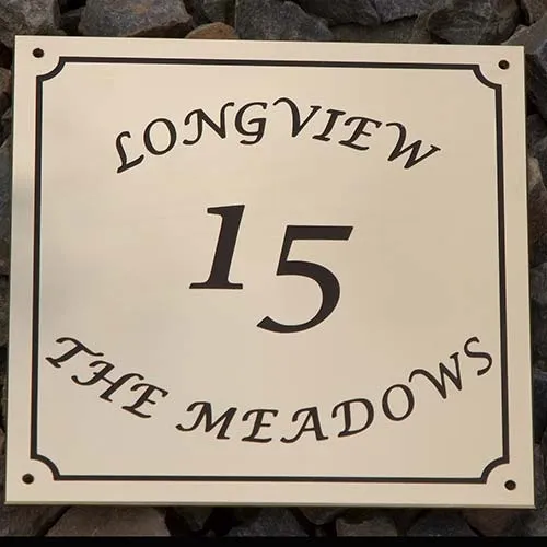Engraved Brass House Sign