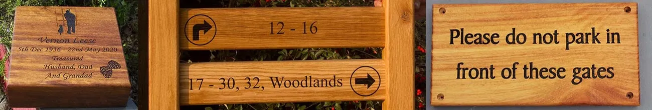 Wooden Signs - Iroko - Large and Small