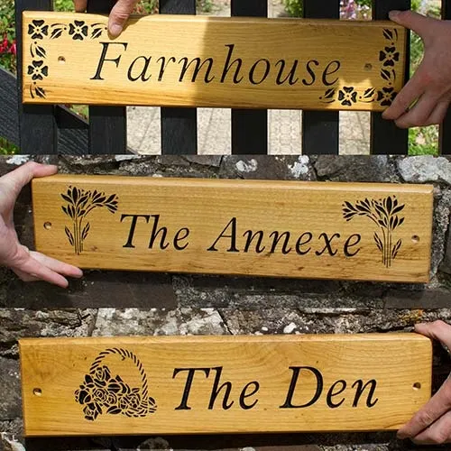Sweet chetnut is a wonder ful timber for house signs. Chestnut Wood Signs