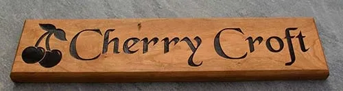 Cherry Wood Sign