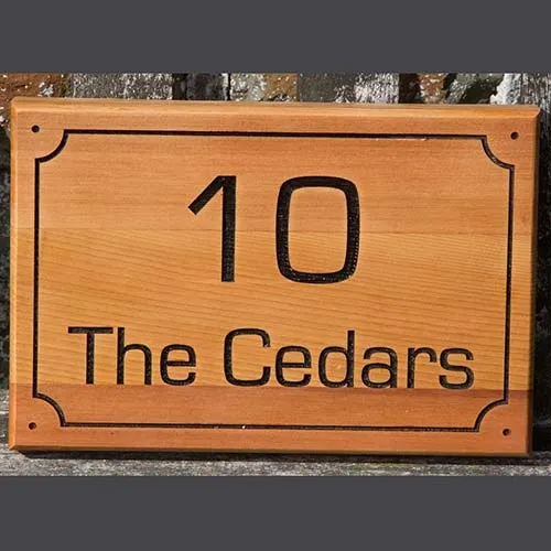 Cedar is a very durable timber ideal for signs. Cedar Wood House Sign