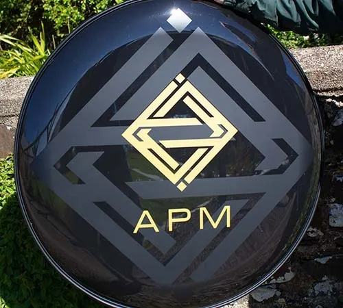 Gloss black wheel cover with black and gold cut vinyl Two Colour Wheel Cover