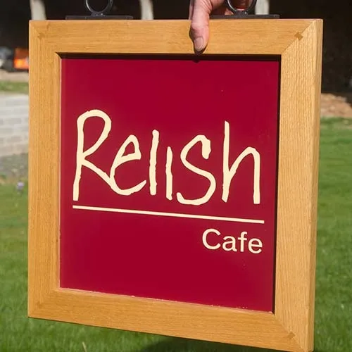 Square wooden framed hanging sign. Square Hanging Sign