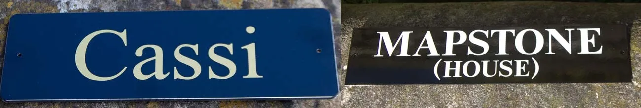 Long Lasting French Style House Name Plates