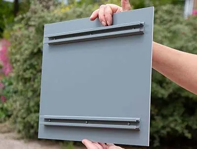 Fixing clips are supplied to attach sign to post Sign Showing Fixing Channels