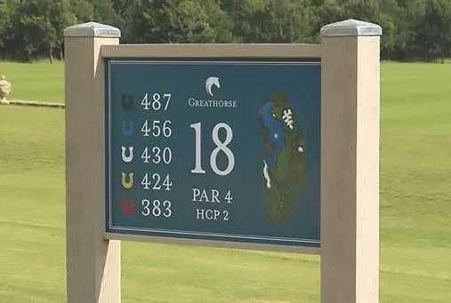 ToughPrint sign with a long-term resistance to fading ToughPrint Sign with Posts