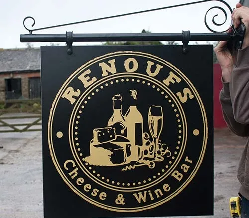 Hanging Sign with Gold Text RS Range Hanging Signs