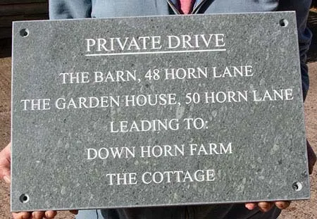 Lakeland Green Slate House Sign