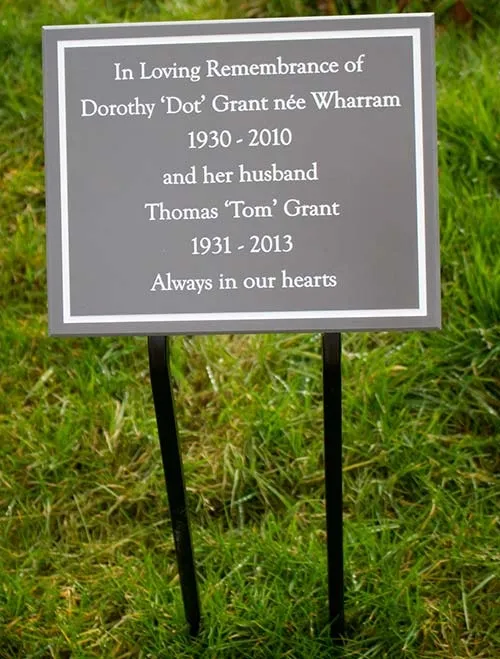 Engraved Slate Corian Memorial Plaque