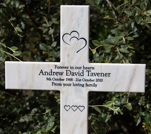 Marble Corian Memorial Cross