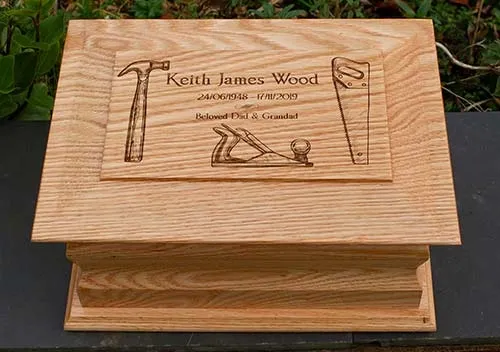 Ashes Casket with Laser Engraved Top