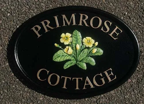 Cast Oval House Sign With Motif