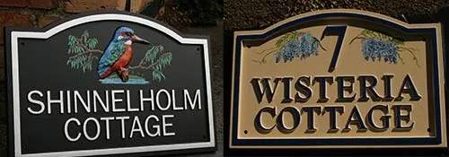 House Signs With Hand Painted Motifs
